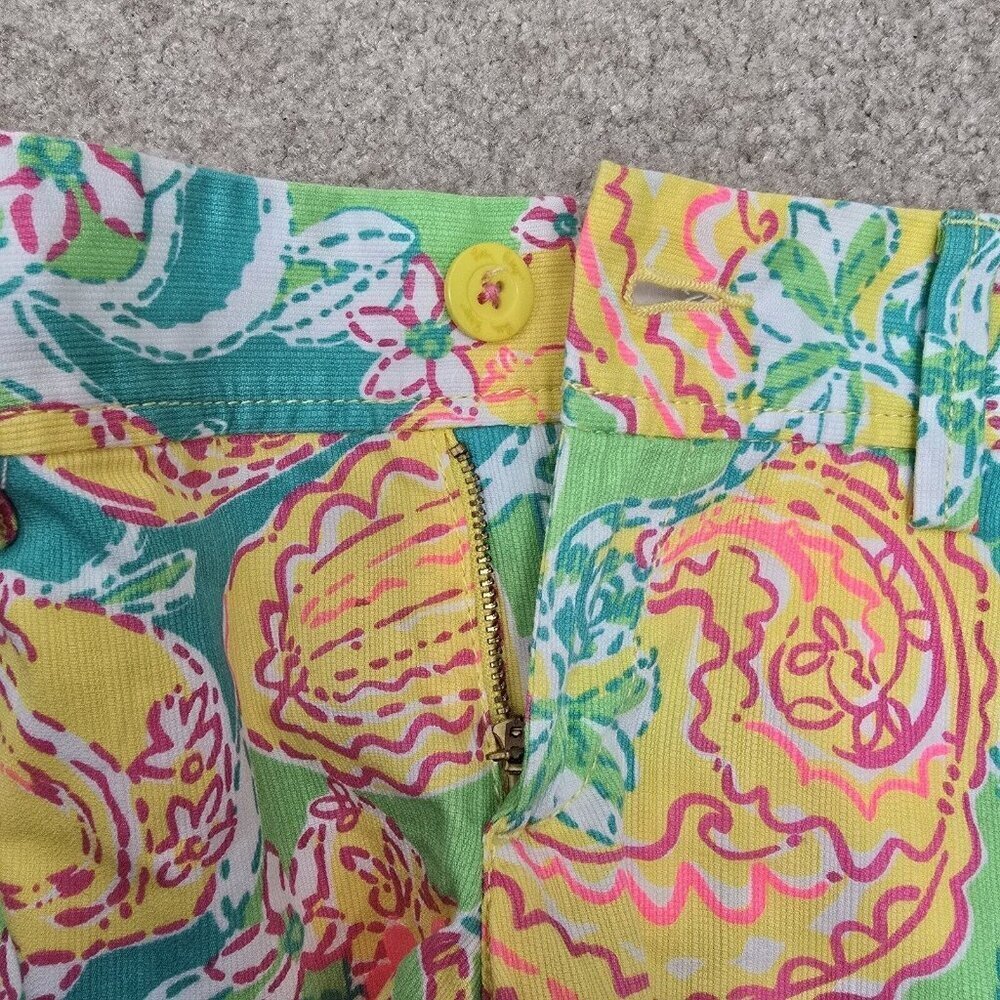 NWOT Lilly Pulitzer Walsh Shorts Pop Goes The Lemur Yellow Aqua Paisley Size 00 - Picture 3 of 8